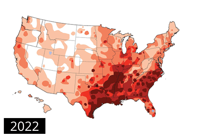 2022 Heartworm Incidence Map